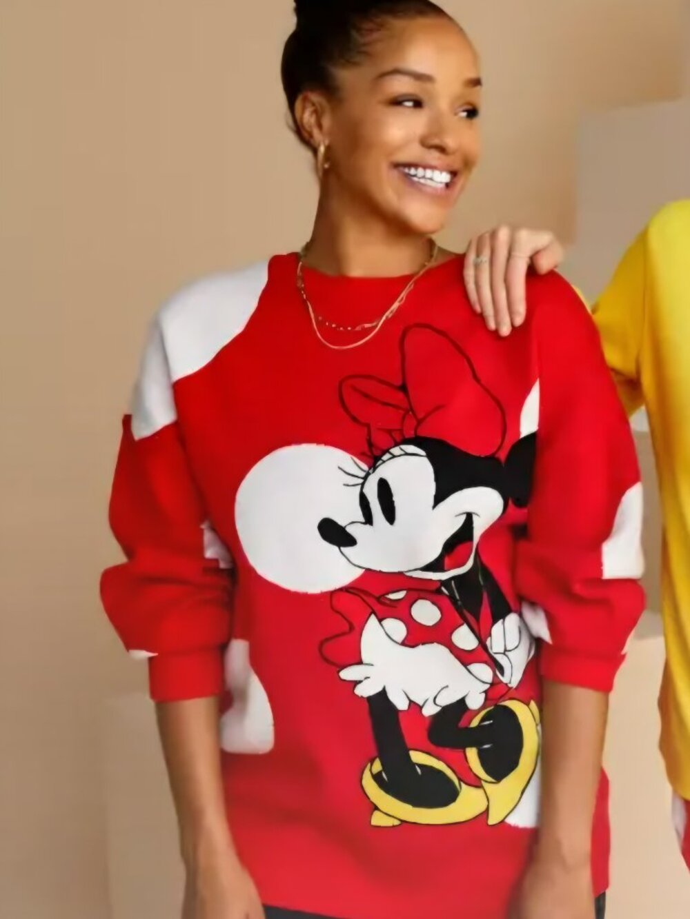 NWT DISNEY Minnie Mouse Pullover Knit Sweater Red White Polka Dot Plus Sz 2x